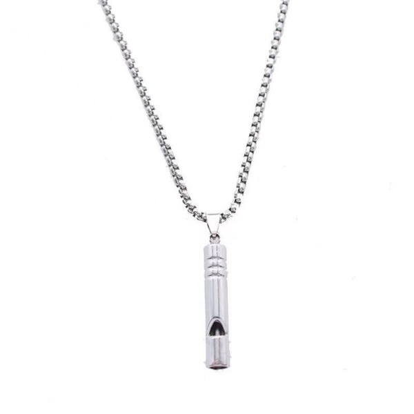 3 STK Punk Whistle Pendant Stress Relief Halskjede KJEDE LENGDE chain length 60cm