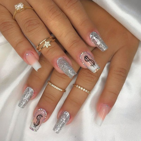 24 kpl Fake Nails pitkät ranskalaiset Z608 Z608 Z608