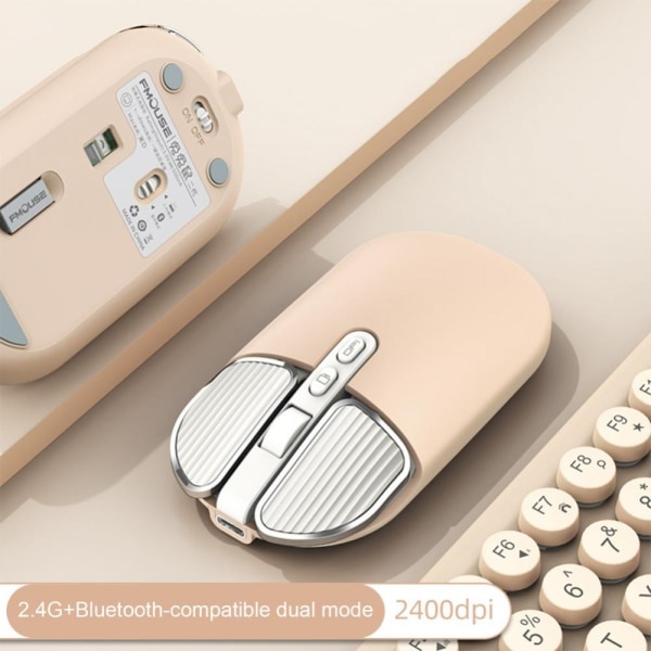 2,4G trådløs mus med dobbel modus ROSA Pink
