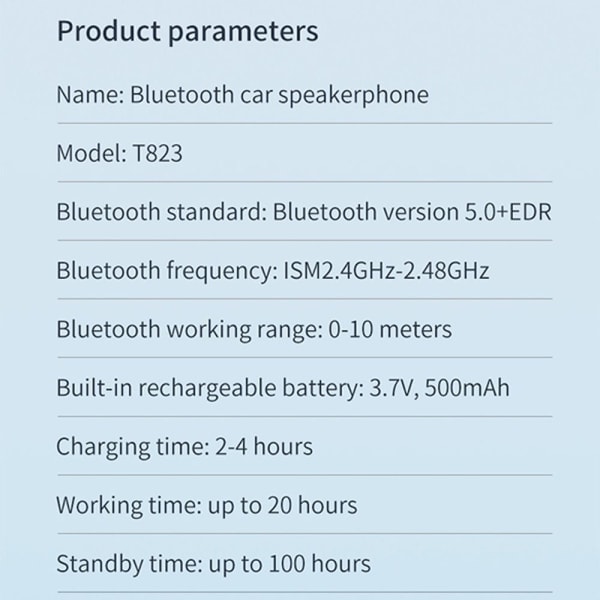Håndfri højttalertelefon Mikrofon Bluetooth 5.0 mikrofonvisir Black