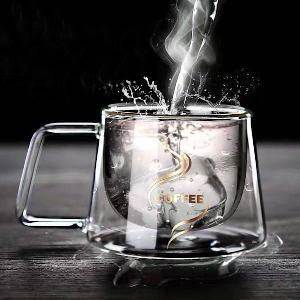 200 ml kaffe-tekopp dubbelglaskopp 2 2 2
