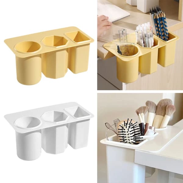 Desk Office Storage Box Desktop Organizer VALKOINEN white