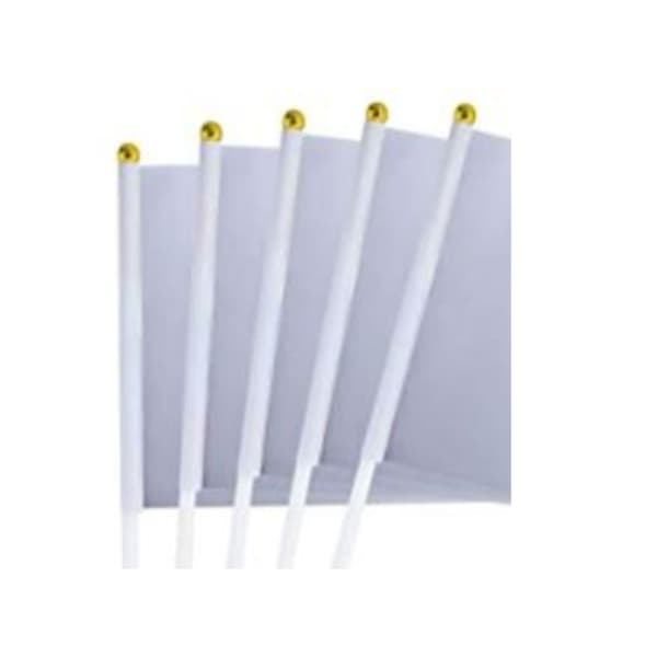 25 stk. hvide flag mini almindelig blanke