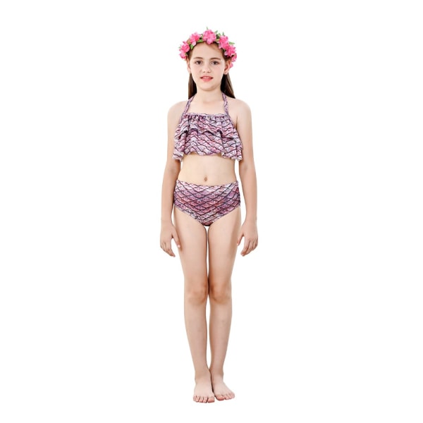 3 stk Kids Mermaid Tail Bikini Sett A-150CM A-150CM A-150CM