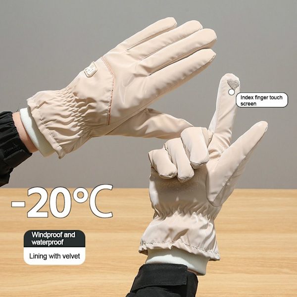 Varme Kvinder Ski Handsker Full Finger Handsker SORT black