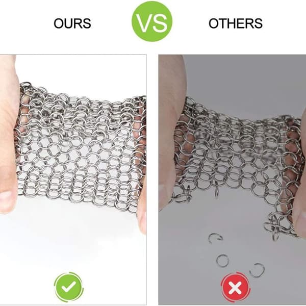 Støbejernsrens Jernpander Rengøring Chainmail Scrubber