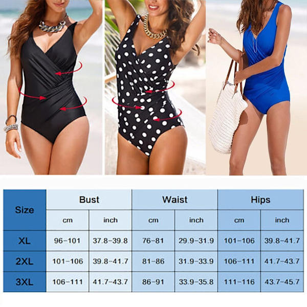 Badetøy Monokini Svømmedrakt 2XLSAPPHIRE BLÅ SAFIR 2XLSapphire blue