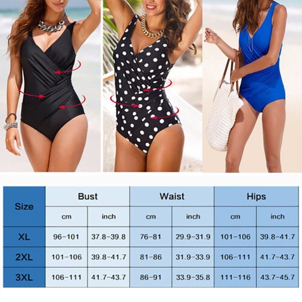 Badkläder Monokini Simdräkt XLSVART SVART XLBlack