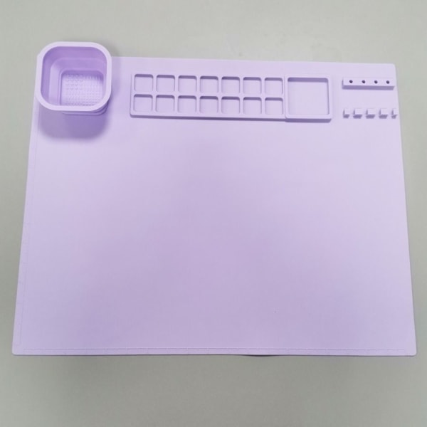 Silikon Håndverksmatte Håndverksmatte Med Rengjøringskopp LILLA purple