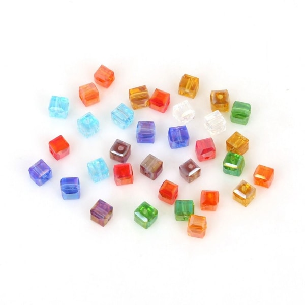 Square Cube Krystalperler Syntetiske krystalperler