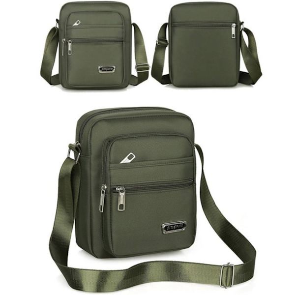 Mænd Crossbody Tasker Skuldertaske GRØN 6 LYNLÅSE 6 LYNLÅSE green 6 zippers-6 zippers