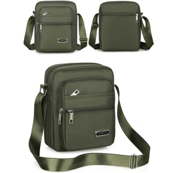 Menn Crossbody Vesker Skulderveske GRØNN 6 GLIDESLÅDER 6 GLIDESLÅDER green 6 zippers-6 zippers