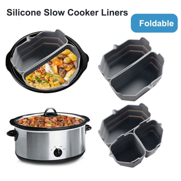 Sammenleggbare Slow Cooker Liners Slow Cooker Divider Liner SVART black