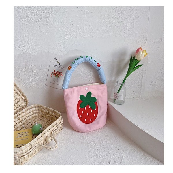 Axelväska Barnväska ROSA JORDGUBB JORDGÄB Pink Strawberry-Strawberry