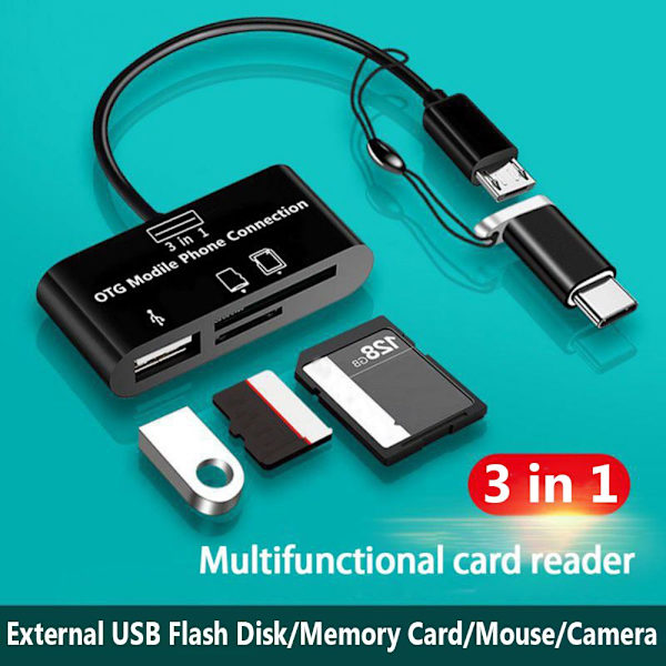 Type-c Micro USB OTG Adapter HVID White