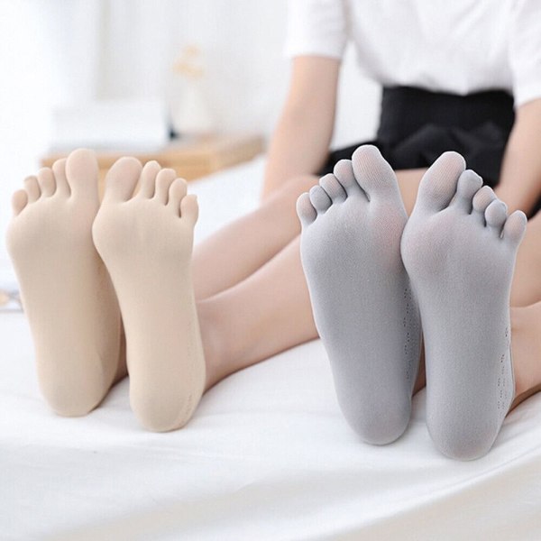 2 par fem-finger sokker for kvinner med delt tå Sokker SVART B B Black B-B
