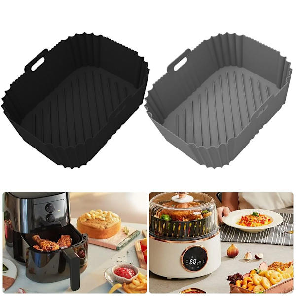 Air Fryer silikongryte for NINJA DZ201/DZ401/DZ550 SVART black