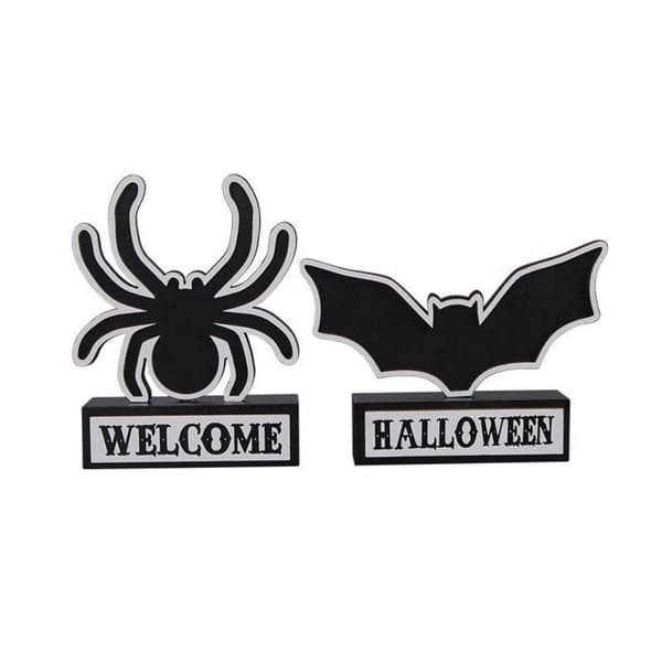 Fladdermus Träplakett Halloween-prydnad A A A