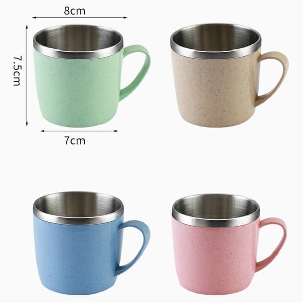 Rostfria stålkoppar Kaffe Mjölk Mugg ROSA pink