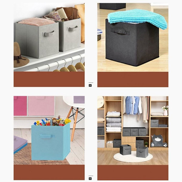 Canvas Förvaring Folding Box GRÅ grey