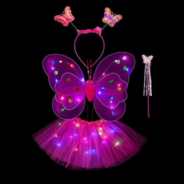 LED børnekostume rekvisitter piger nederdele Angel Luminous Wings purple pattern 2