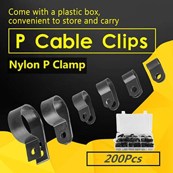 200 st/låda R Clamp Cable Clip Kit Wire Clips