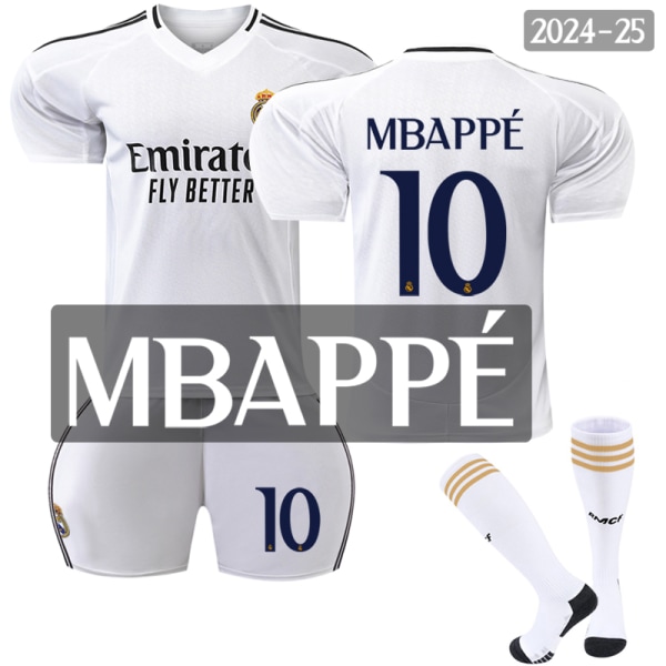 2024-2025 Real Madrid Hemma fotbollströja för barn nr 10 Mbappé 24