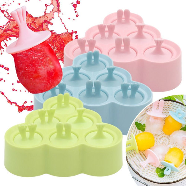 Silikon Popsicle Molds DIY Ice Pop Molds Hemmagjorda BLÅ Blue