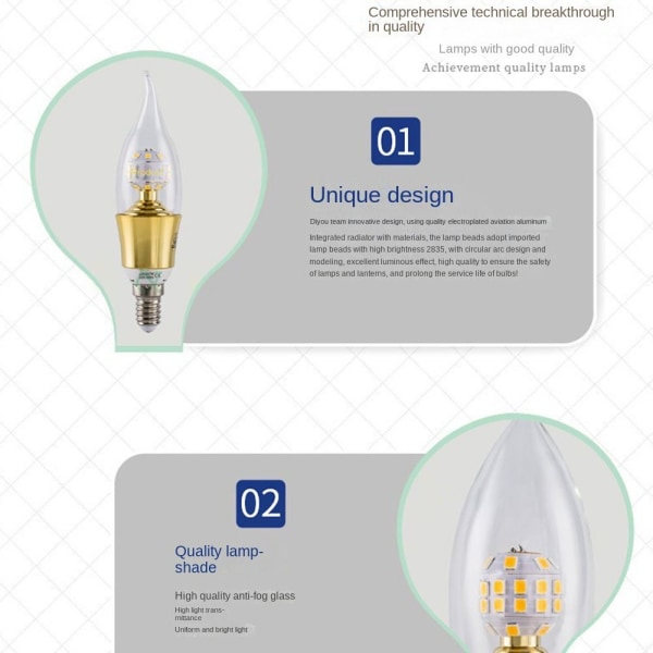 Minikristallilamppu LED-lamppu 9W TIPP HEAD 9W TIP HEAD 9W Tip Head
