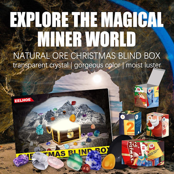 Adventskalender Kristallsten Julnedräkning Blind Box