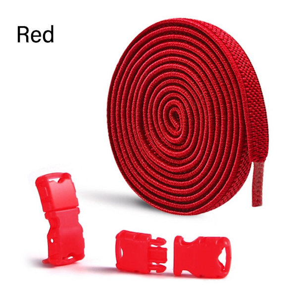2 par No Tie Shoelisser Sneakers Shoelisser RØD red