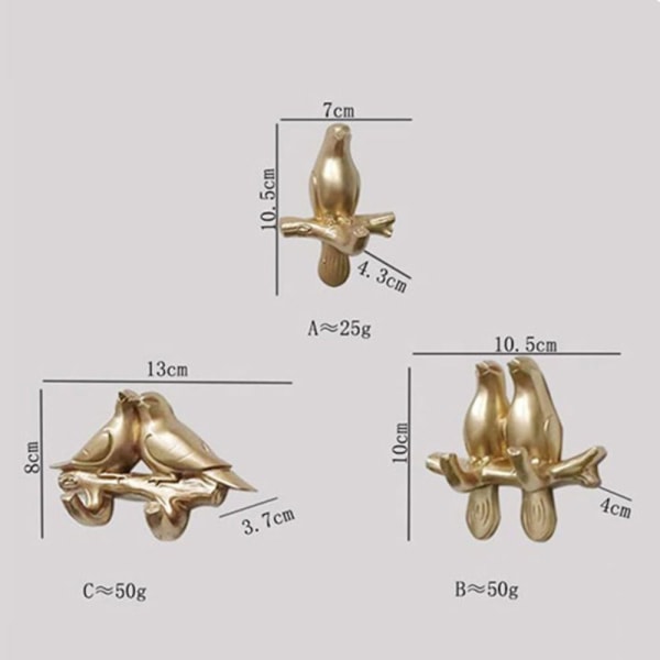 Animal Wall Hanger frakkekrog GULD STYLE C STYLE C Gold Style C-Style C