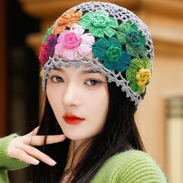 Hul Baotou Cap Strikke Ull Cap KAFFE coffee