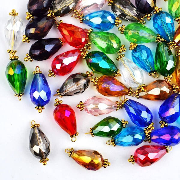 Krystal Charms Teardrop Krystal Charms Facet Teardrop