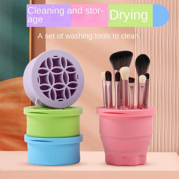 Makeup Brush Cleaning Cup Silikon Vaskekopp ROSA ROSA Pink