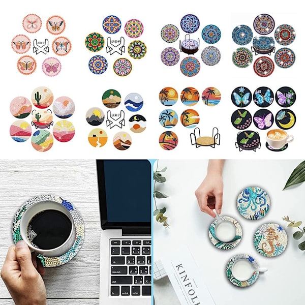6 kpl / set DIY Diamond Painting Coaster Table Placematto CC C