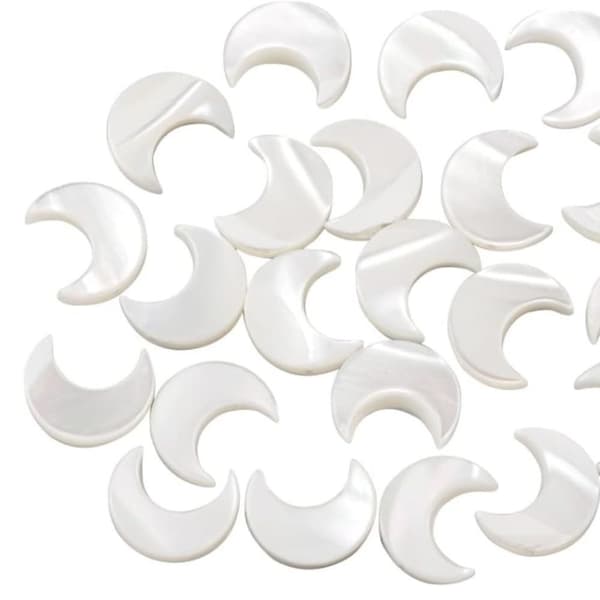 32 kpl Natural Shell Beads Moon Shell Beads Mini Moon Loose