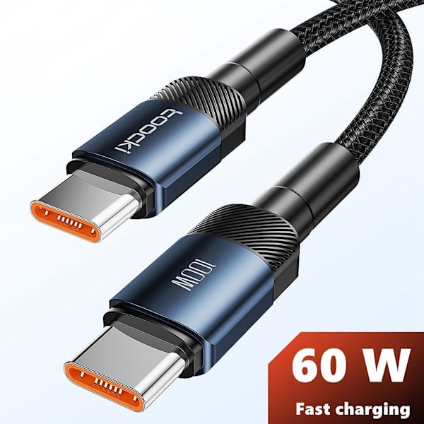 Mobil datakabel Ladekabel 0,5M100W SORT 100W SORT 0.5m100W Black