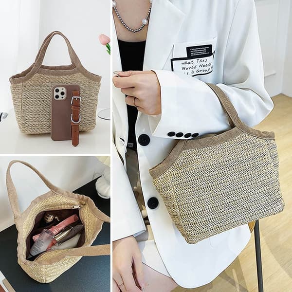 Casual Summer Beach Väskor Handväskor BEIGE beige