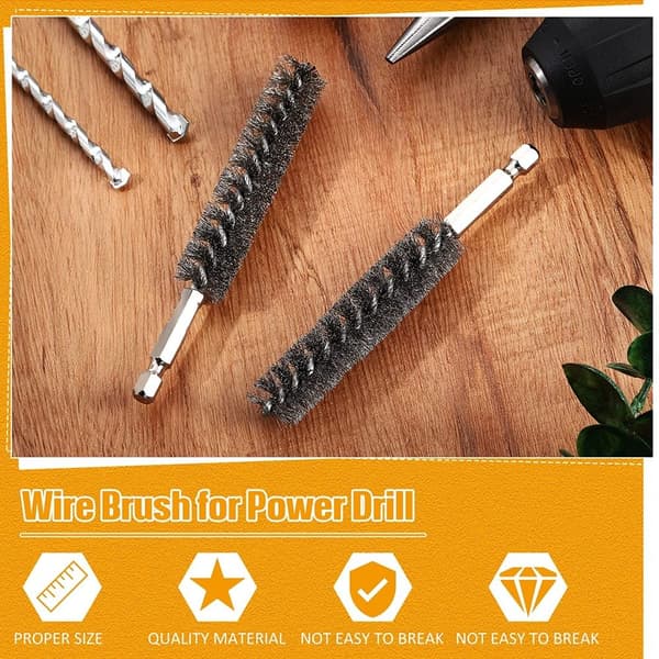 5 stk Bore Brush Bristles Stålbørste Skrapebørster