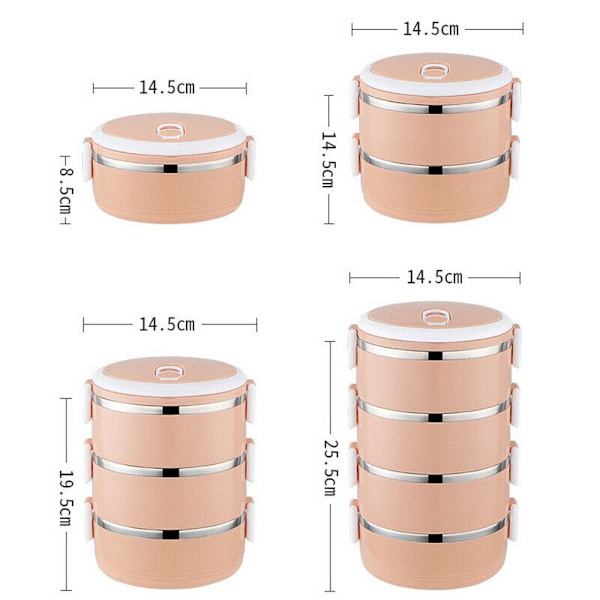 1/2/3 Layers Lunch Box Bento Box ROSA 2 LAYERS Pink 2 Layers