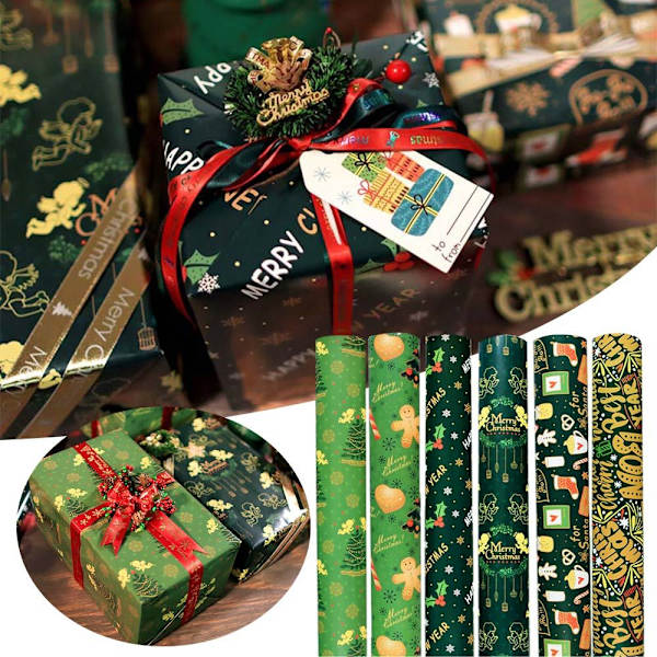 2 ark 50*70 cm juleinnpakningspapir DIY Bag 2 2