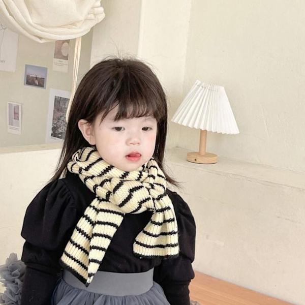 Babyskjerf Babystrikkede skjerf SVART black