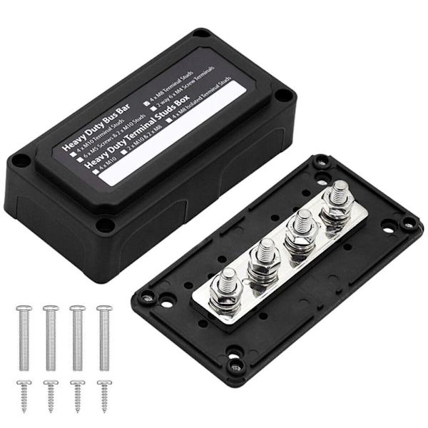 M8 Bus Bar Box Auto Boat Power SORT Black