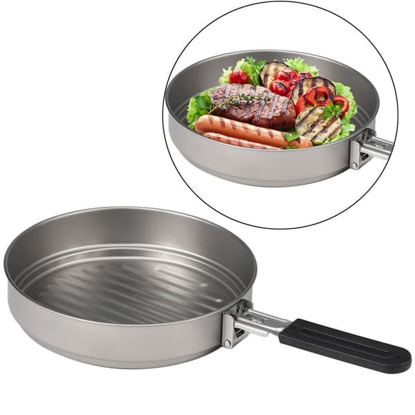 1100ml Titanium Grill Stekpanna med hopfällbart handtag