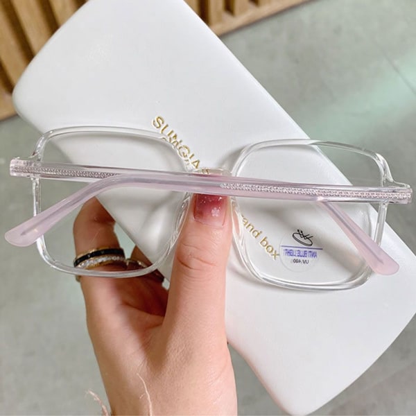 Anti-Blue Light Glasses Oversized Eyeglasses PINK Pink