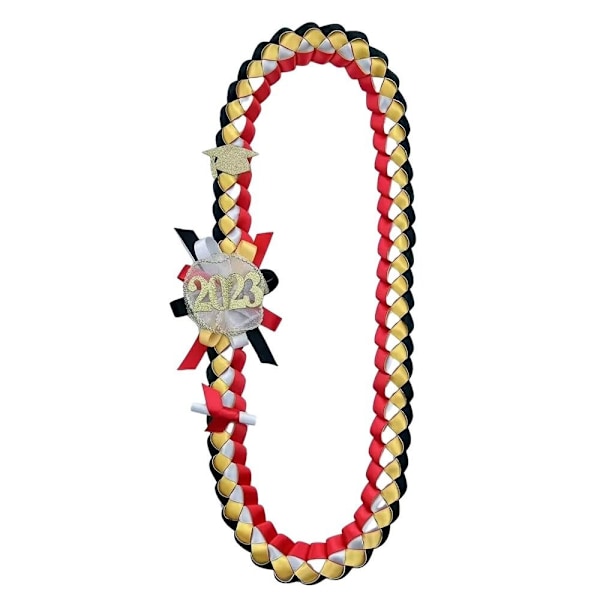 Graduation Leis Glitter Pins kanssa Luokan valmistumisnauha PUNAINEN Red
