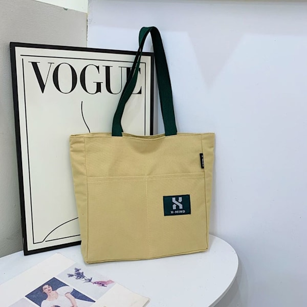 Lærredstaske Håndtag Tasker KHAKI khaki
