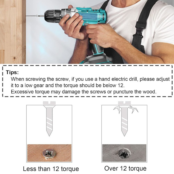 420 stk. fladt hoved træskruer Fasteners Kit Skrue Sortiment