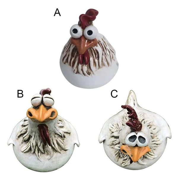 Kycklingstaty Trädgårdsskulptur 3st 3PCS